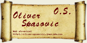 Oliver Spasović vizit kartica